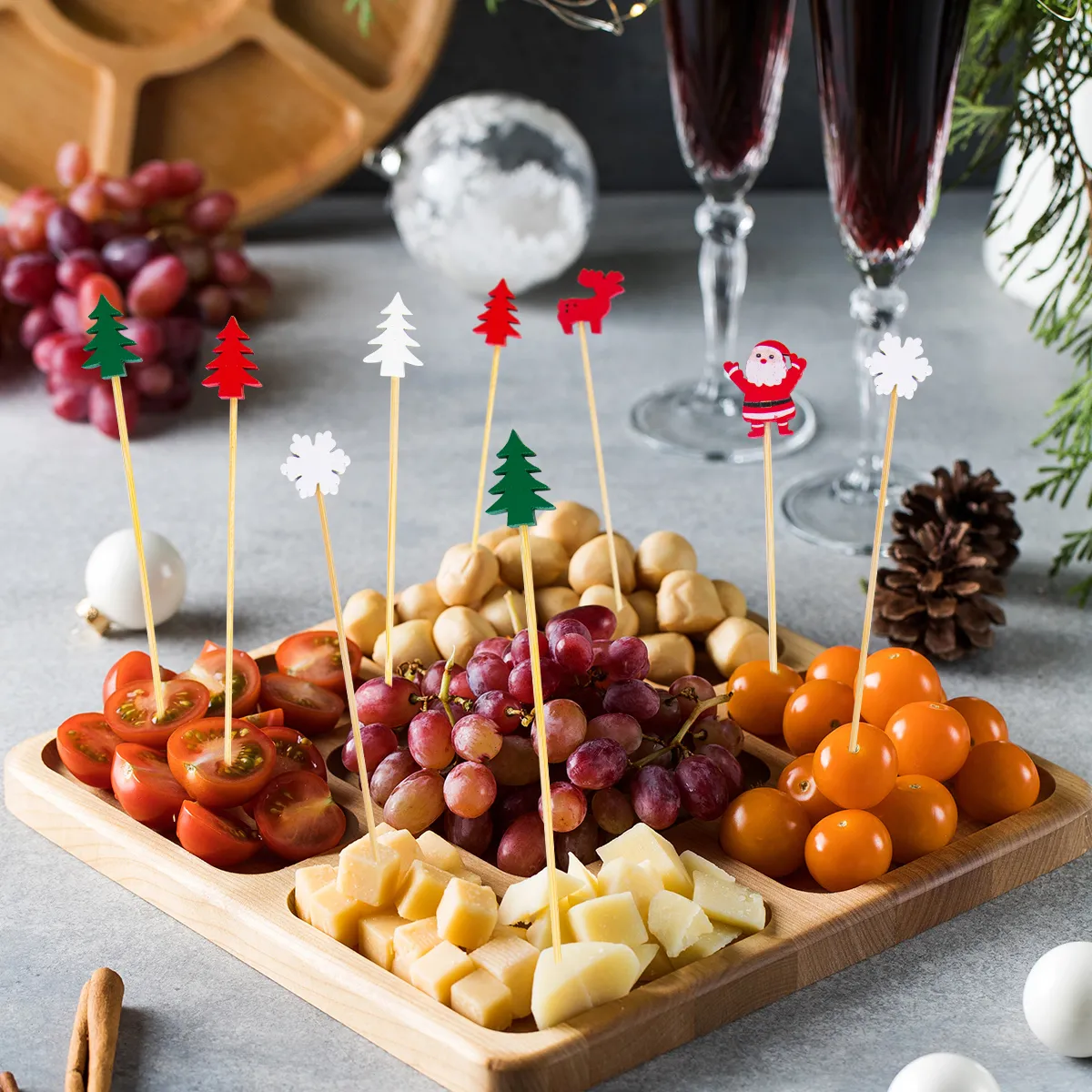 Christmas Cocktail Picks For Christmas Party Supplies Themed Decorations, Fancy