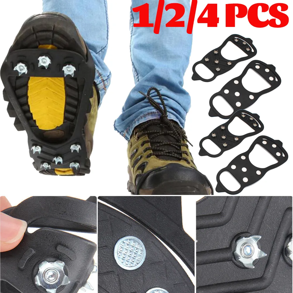 Foot Ice Pack 24-Stud Ice Cleats For Shoes Stretchable Snow