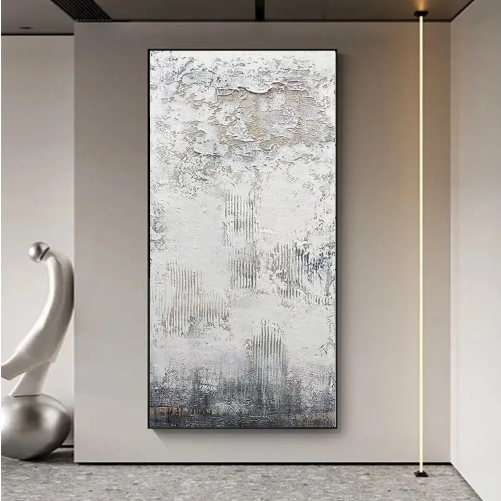 Photo inspiration: Fresh Look at Abstract Grey Canvas Wall Art Large Hand Painted Textured Oil
