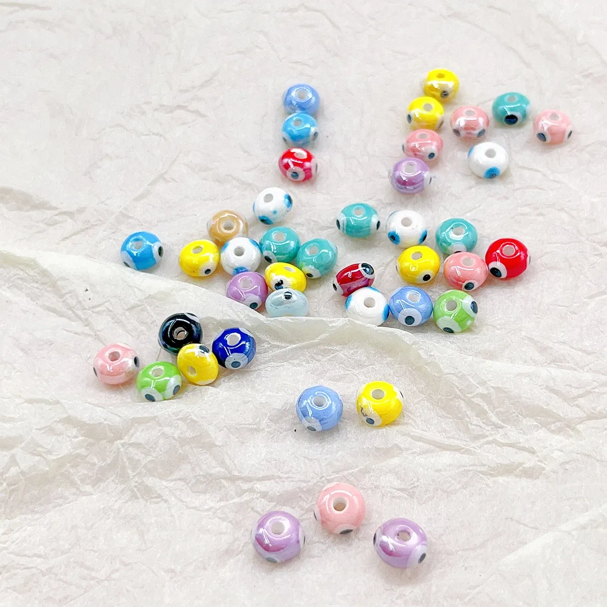 Indiamart Evil Eye Beads Wholesale Flet Transparent Flat Evil Eye