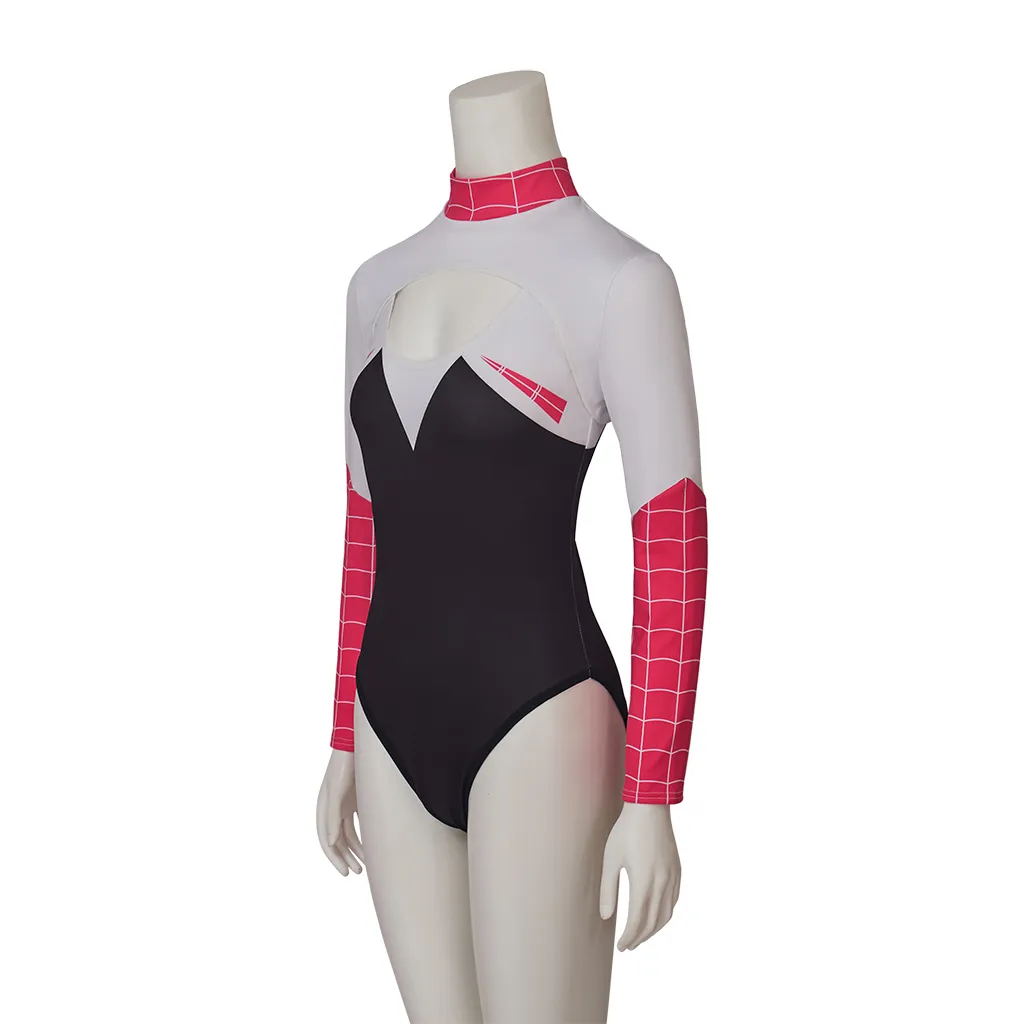 【国内発送・関税込】ハロウィン★スパイダーグウェン スパイダーグウェンコスプレボディスーツ：女性用のレッド