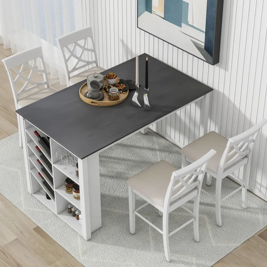 Dining Table Set,Counter Height Solid Wood Dining Table Set,Modern