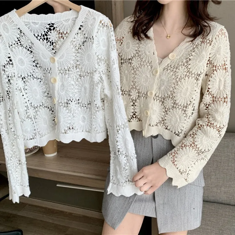 トップス muguet lace sheer cardigan white トップス muguet lace sheer cardigan white Vintage White Lace