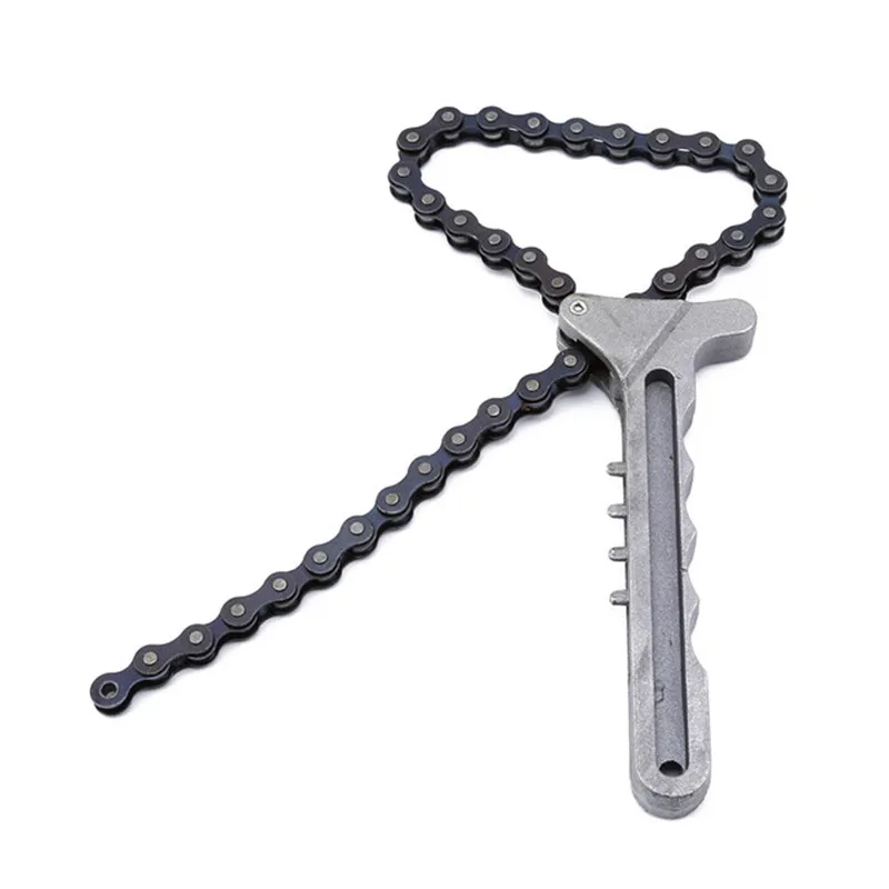 Adjustable Car Engine Oil Filter Wrench Heavy Duty Chain Grip