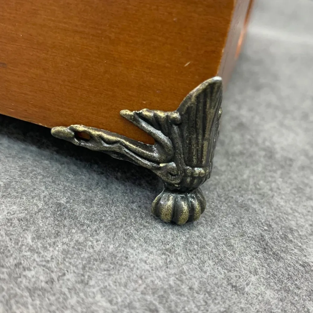 4pcs Antique Brass Box Feet - Decorative Corner Protectors For Jewelry Chests & Wood Boxes - View #8