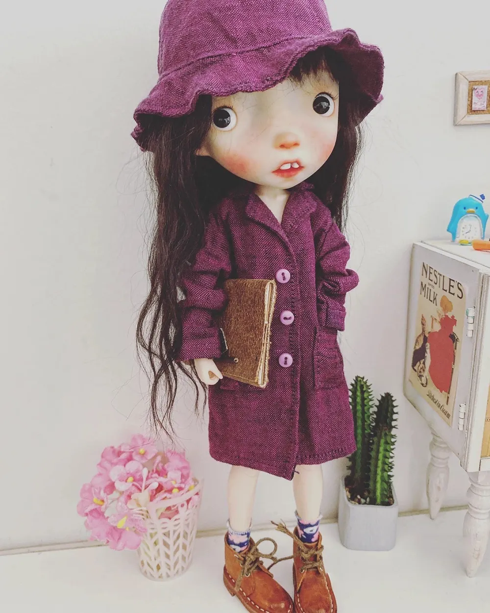 New Tan Skin BJD Doll 1/6 Buck Tooth Girl Resin Doll Art Model