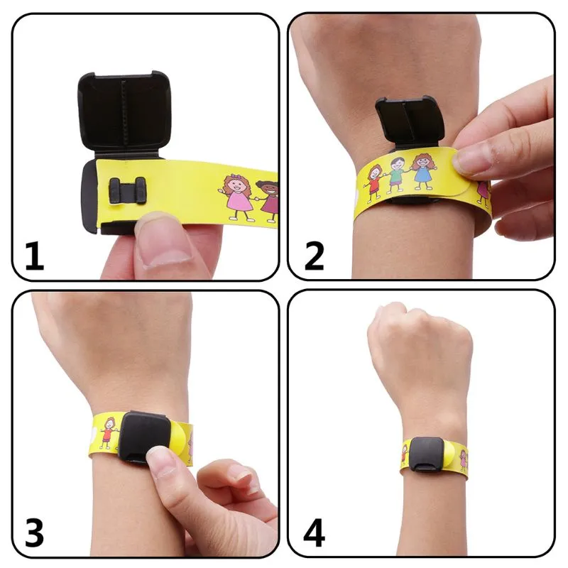 SYOSI 16 Pieces Children Fety ID Wristband Reuble