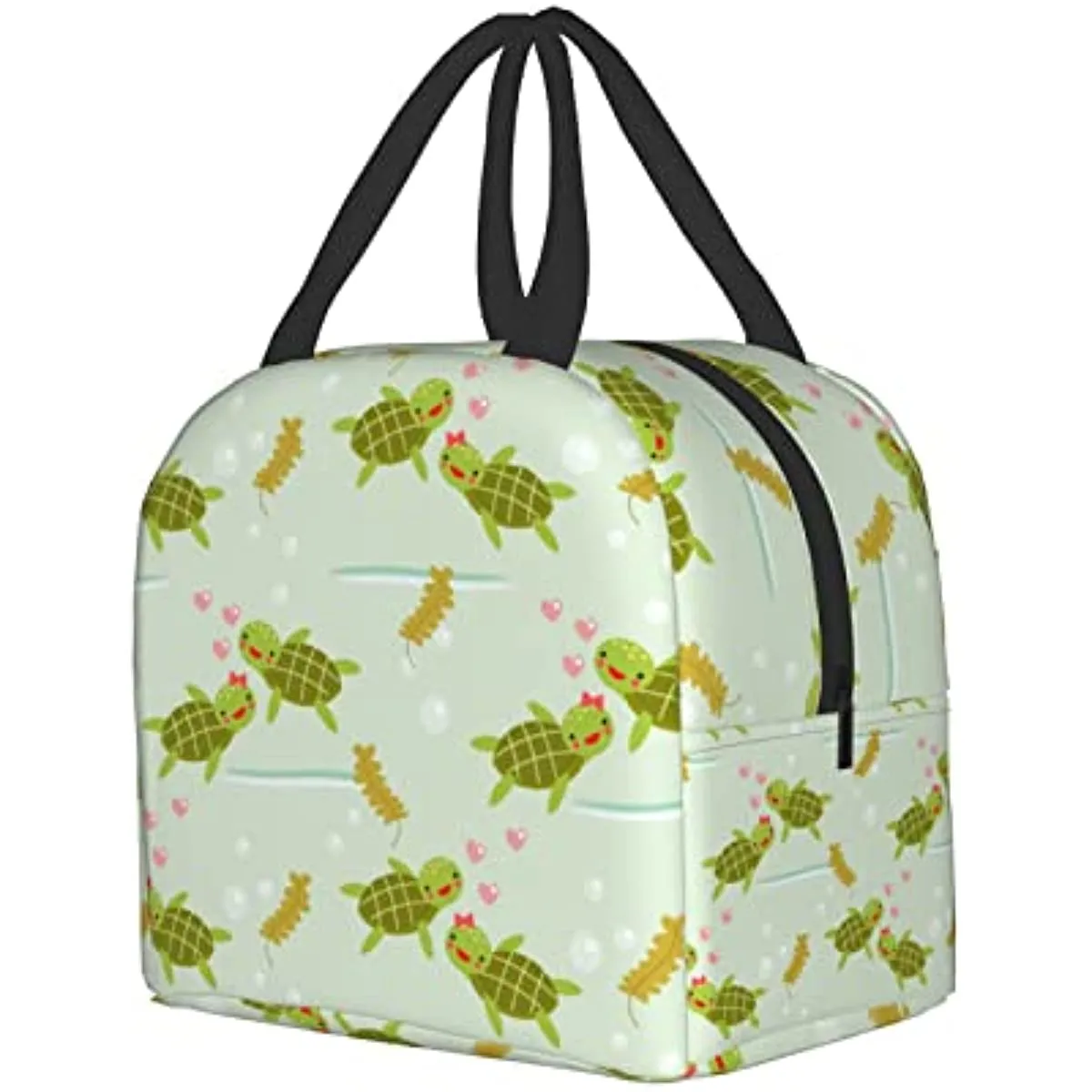 Cute Turtle Insulated Lunch Bag Reusable, Freezable Tote For