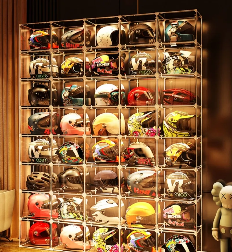 display case for motorcycle helmet Better Cases Acrylic or Motocross Display with Mirror Case and Red Base This fully assembled Racing Helmet Display Case |