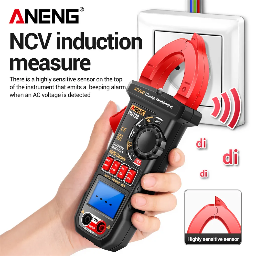 ANENG PN128 Digital Clamp Meter: 4000-Count Amperometric Clamp ...