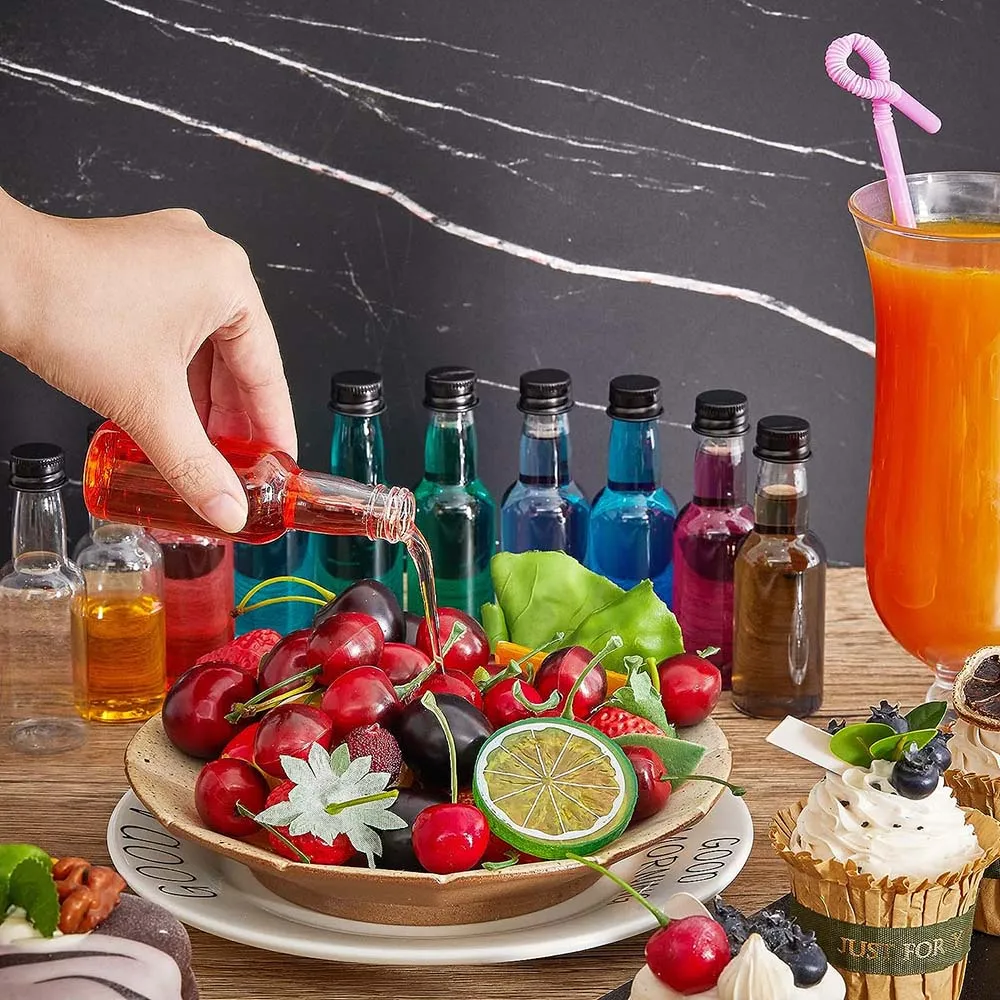 Mini Alcohol Bottles In Bulk, 1.7oz Clear Plastic Liquor Bottles With ...