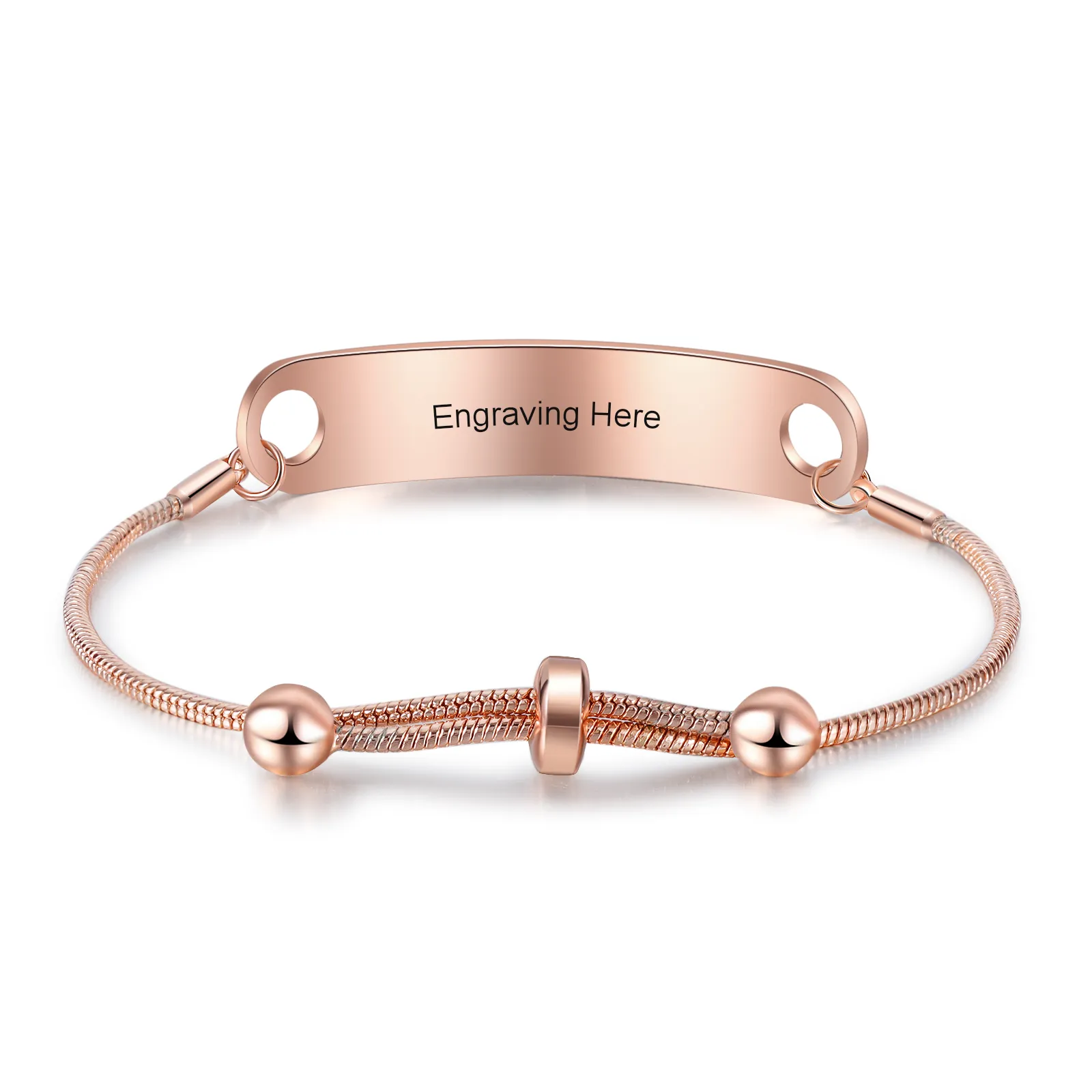 DHgate Rose Gold Medical Alert ID Bracelet Adjustable Chain Emergency Jewelry for Women 2 Pack Jewelry