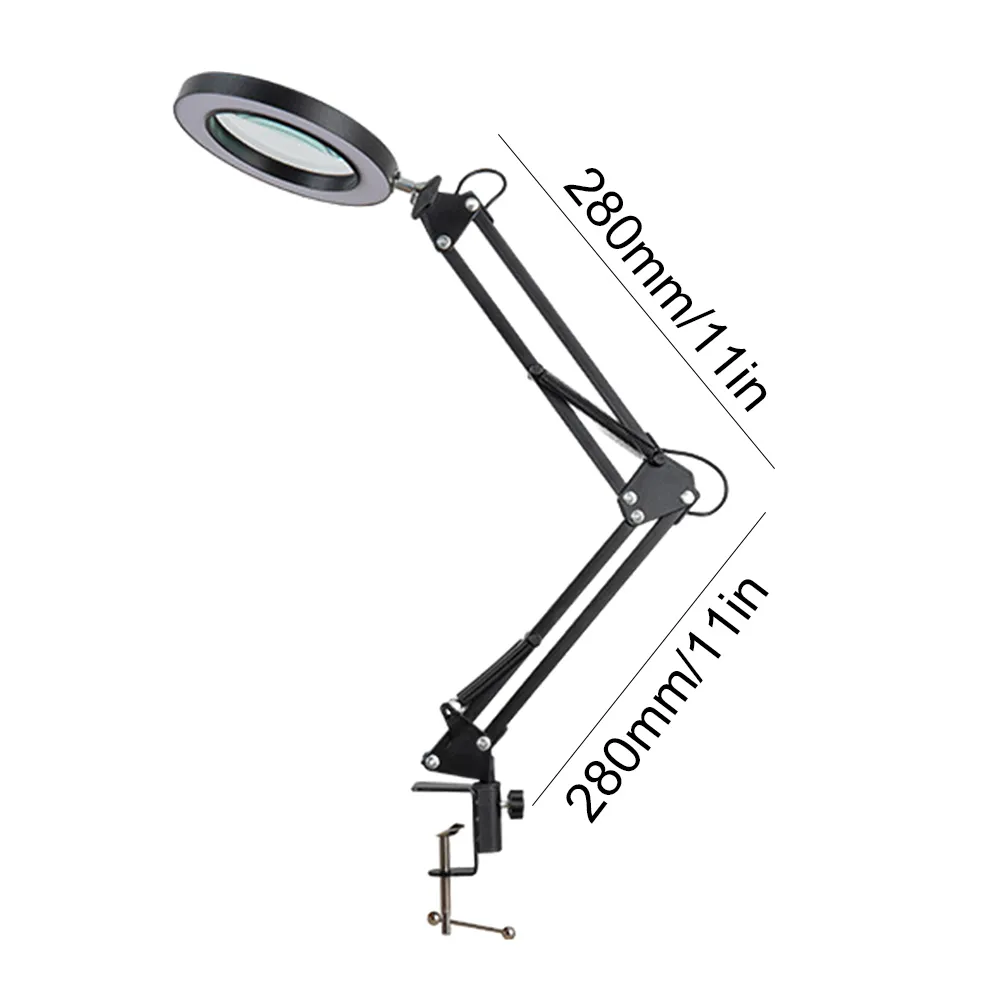 Magnifying Lamp with Clamp / Base Lighted Magnifier Desk Lamp with Long
