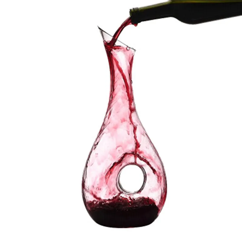 Wlasss Wine Decanter, 1100ml /37.2oz Red Wine Decanter, Hand Blown Lead-Free Crystal Wine Carafe, Small Decanter For White And Red Wine, Elegant Design Easy Pour, Wine Gifts For Christmas