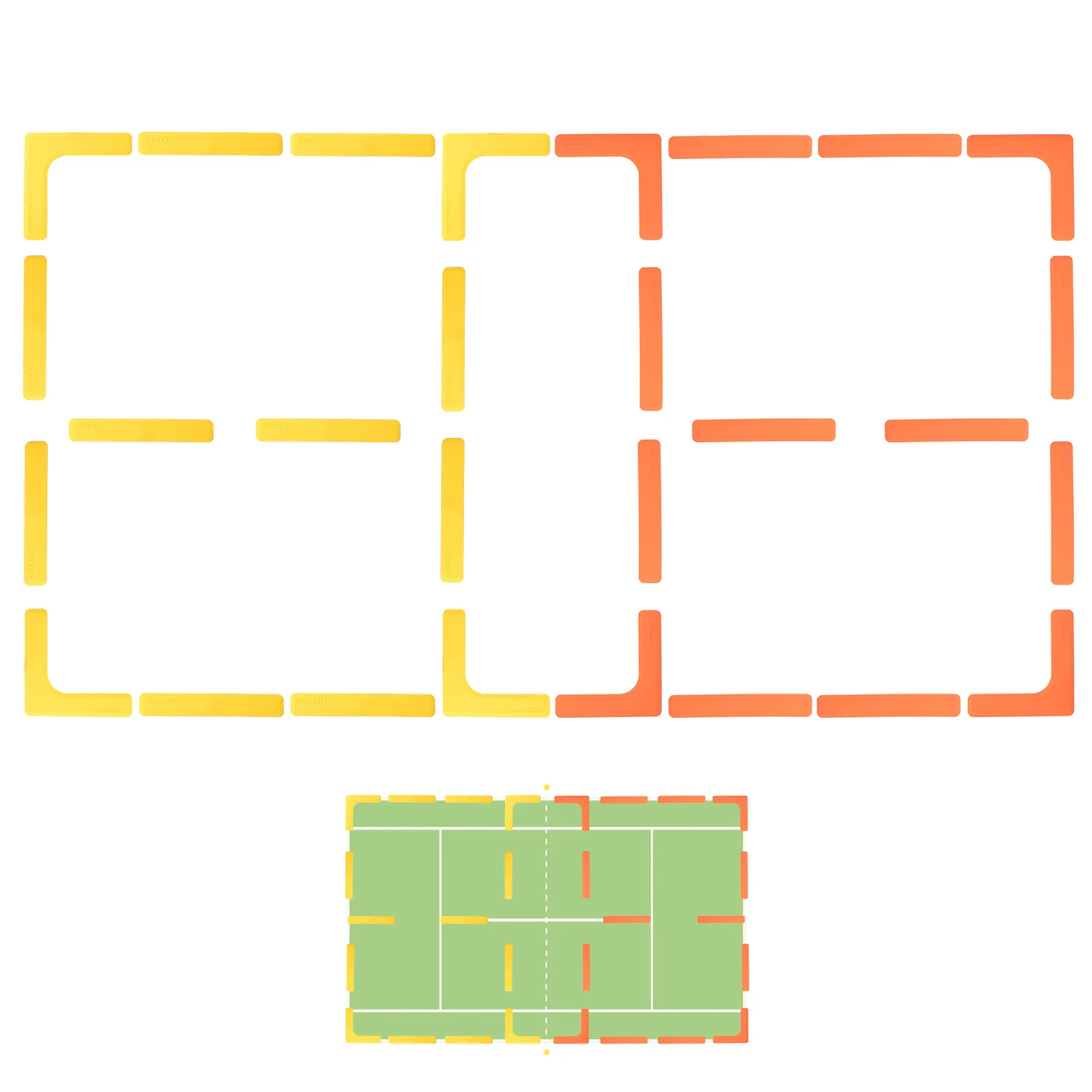 28-Piece Pickleball Court Line Marker Kit, Anti-Slip Wind-Resistant Throw-Down Lines, Portable