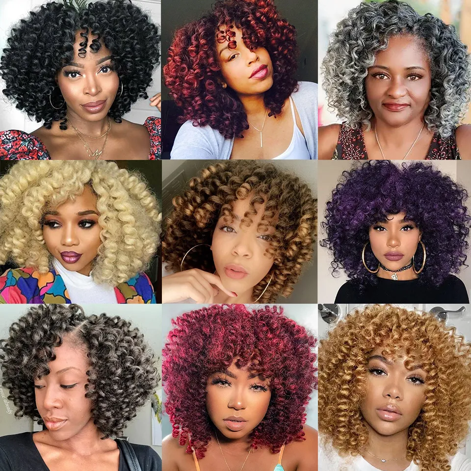 Ombre Wand Curls Crochet Hair 14 Colors Jamaican Bounce Synthetic Hair Extensions 20 Strands Pack