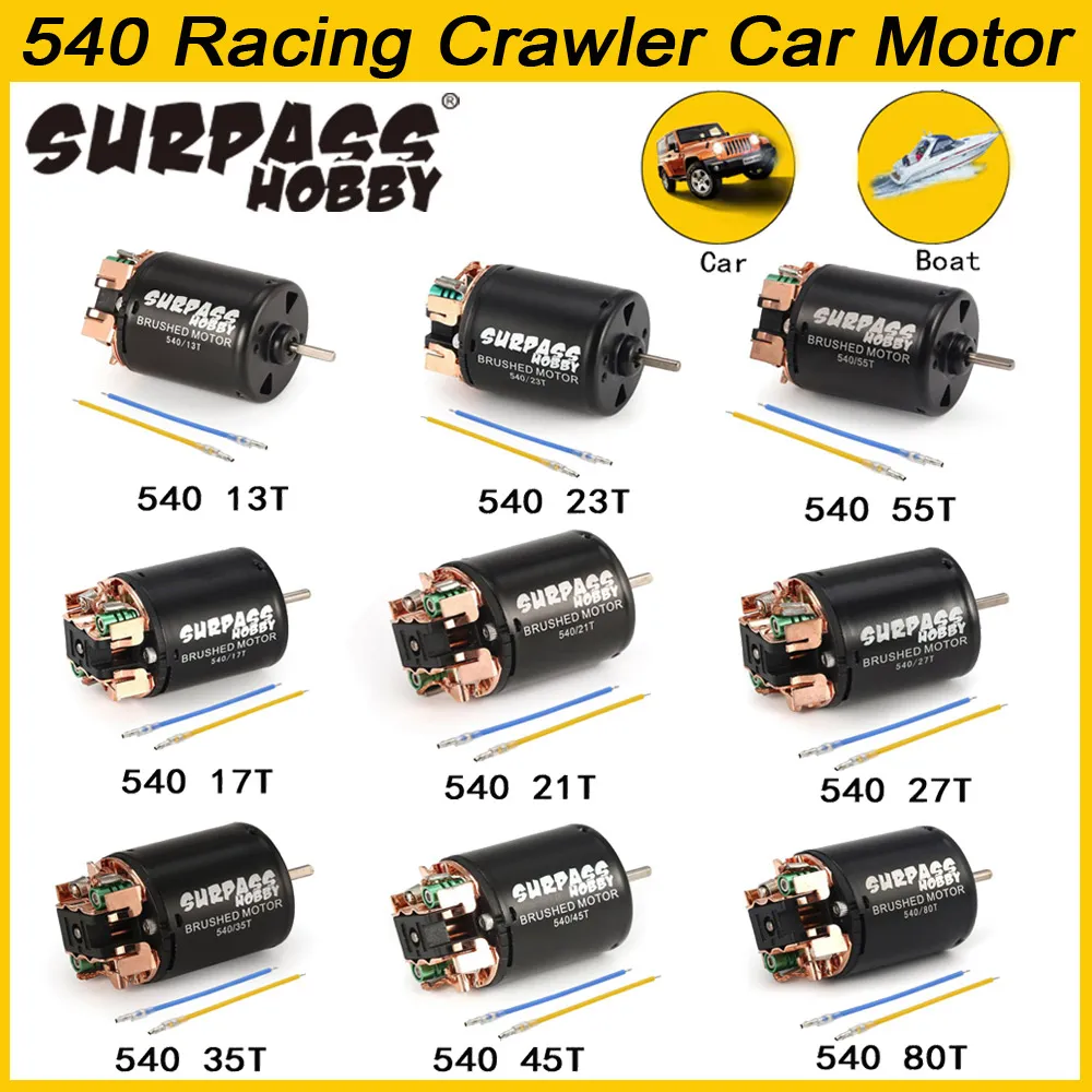 thumbnail image 2 of RC Motor 540 Motor 80T Brushed Motor RC Car Boat Electric Motor ForAXIAL SCX10 90046 1/10 RC Car Upgrade Parts Accessories 2 of 13
