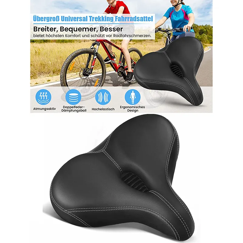 Comfort Bike Seat With Hollow Design - Waterproof Padded Saddle For Road & Mountain Bikes
