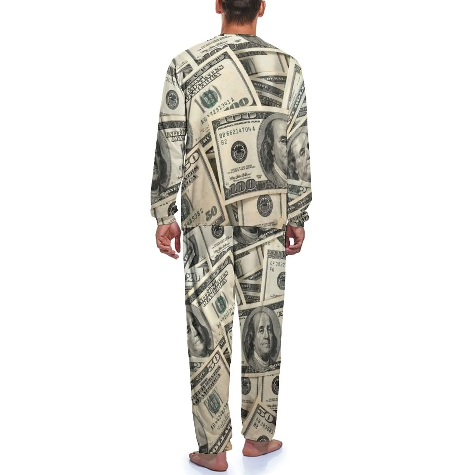 Pyjama Homme Hiver - Ensemble Pantalon Et Haut Manches Longues - Coton Chaud, Coupe Ample - Pour Nuit Et Détente Maison