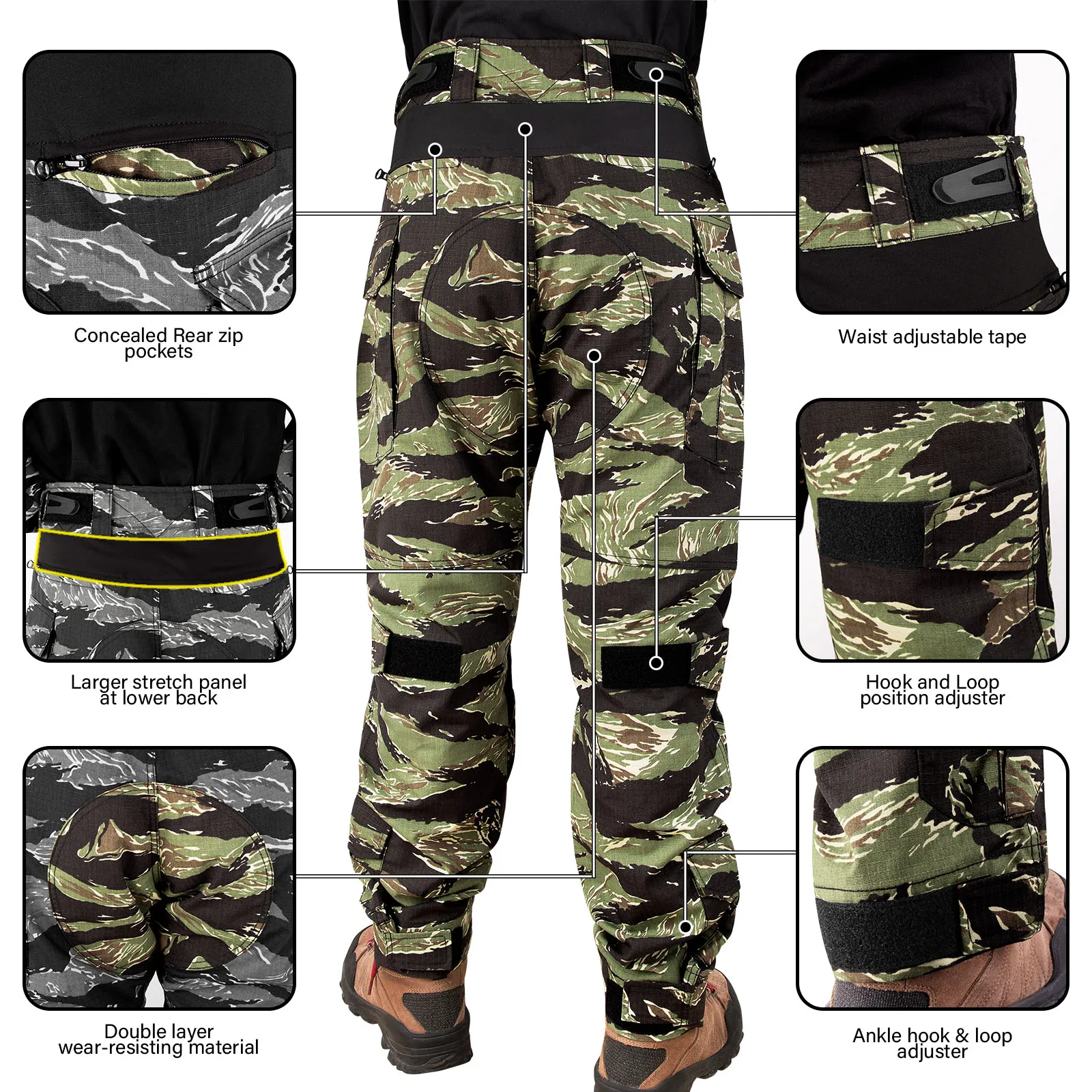 Tactical Tiger Stripe G3 Combat Pants for Hunting, Paintball