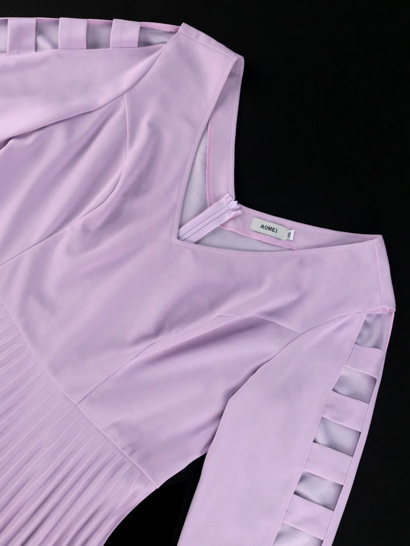 Light Purple Plus Size 4XL V Neck Long Sleeve A Line High Waist Pleated Midi  Dress for Women from Dhgate Plus size Dresses - price 33.79