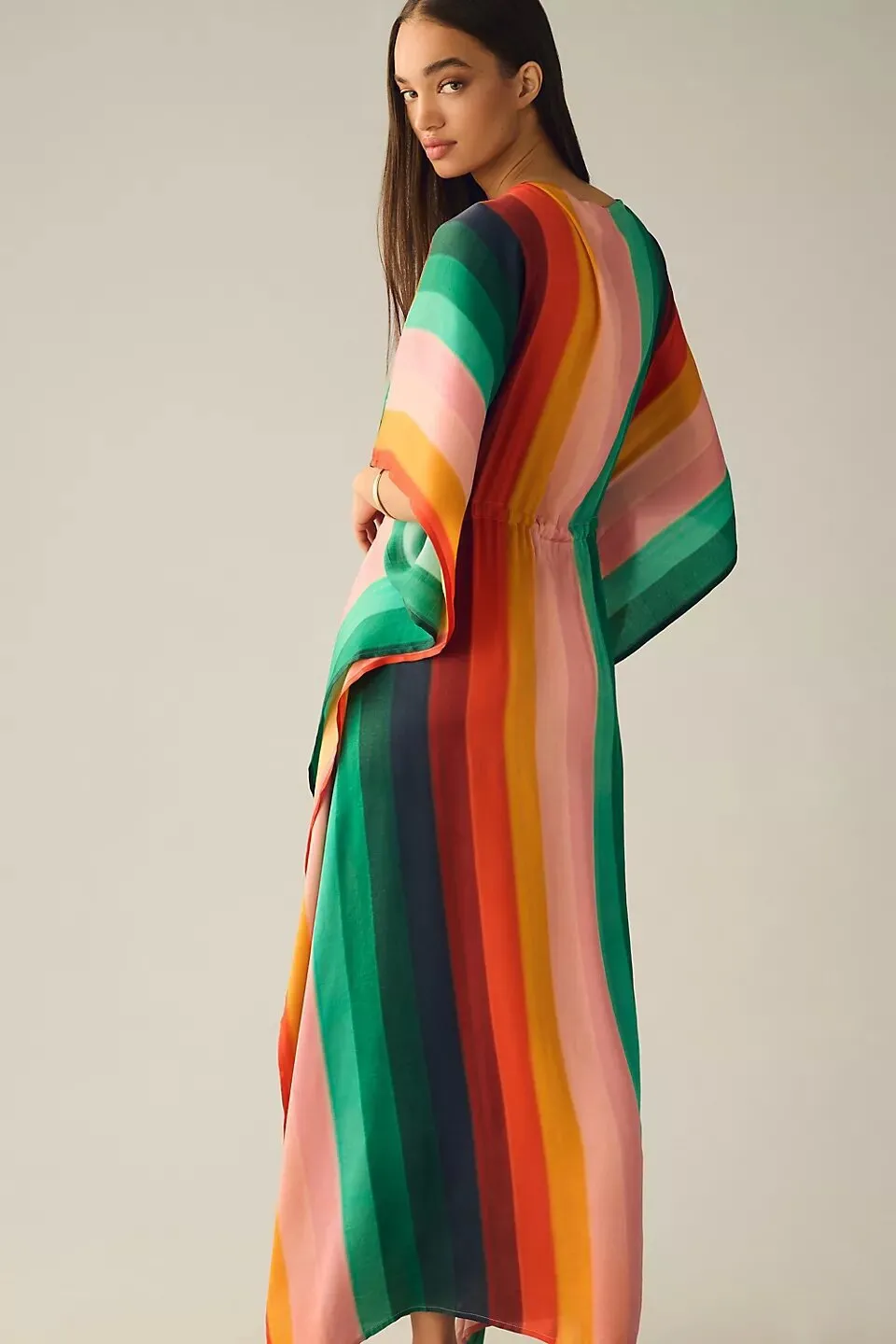 Polyester Beach Dress with Colorful Vertical Pattern Drawstring Cover Up  for Holiday Leisure from Dhgate Pool & Accessories - price 17.56