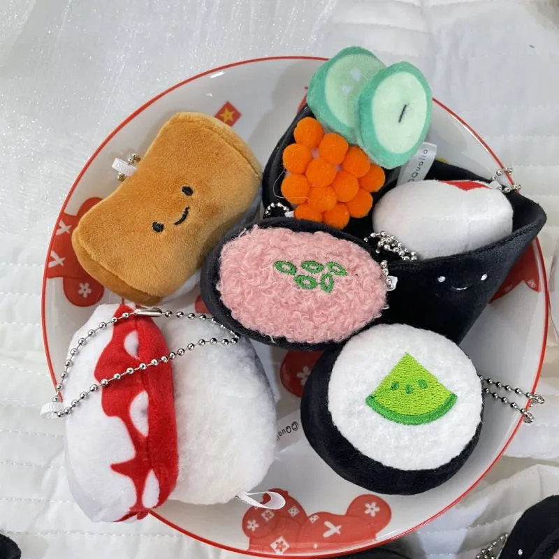 Japanese Food Keychains Kawaii Plush Sushi Keychains: Unique Japanese Food Keyrings for ...