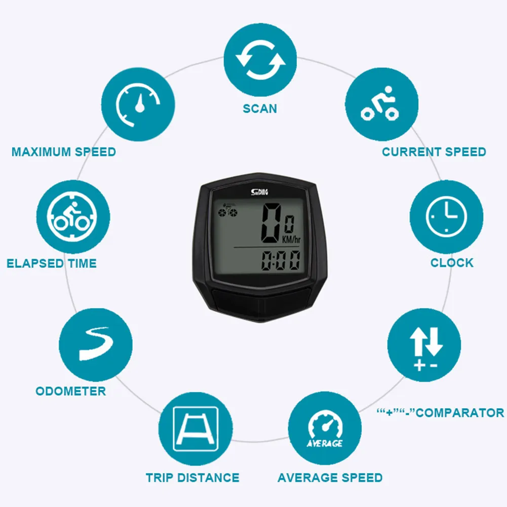 Bicycle Odometer Speedometer Waterproof LCD Digital... From Ddmyearth ...