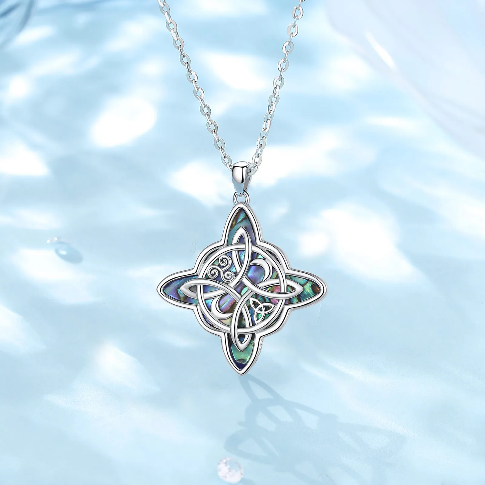 EUEAVAN Celtic Knot Necklace & Earring Set - Stainless Steel Eternal Love Pendant Choker Jewelry