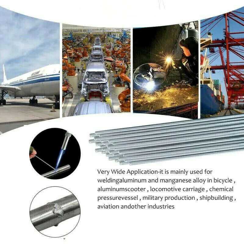 10-Pack Low-Temp Aluminum Welding Rods 3.2x230mm – No Flux Needed, High-Strength Repair For Alloy & Aluminum