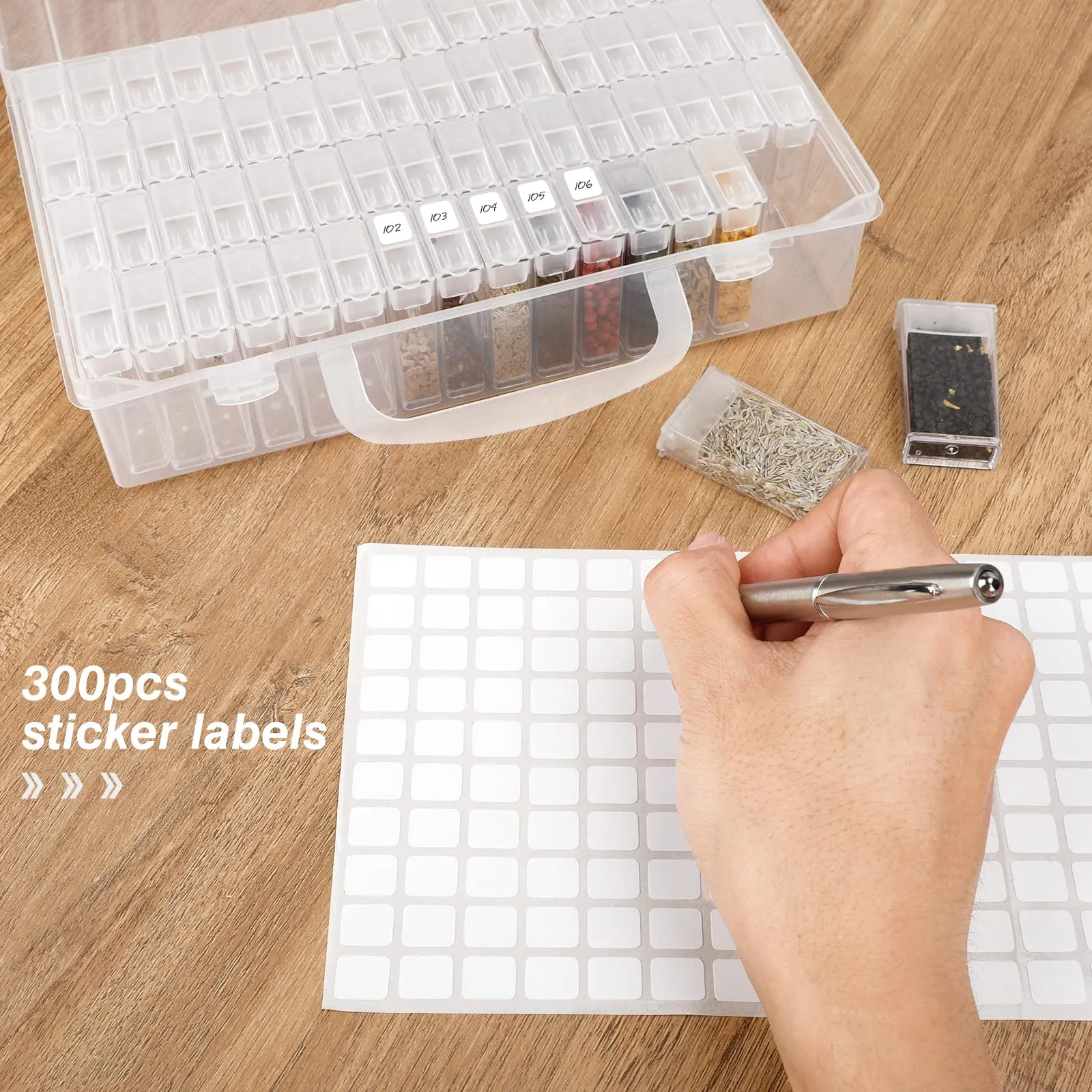 2 Pack Diamond Painting Storage Boxes, 64 Grids Plastic Bead Organizer ...