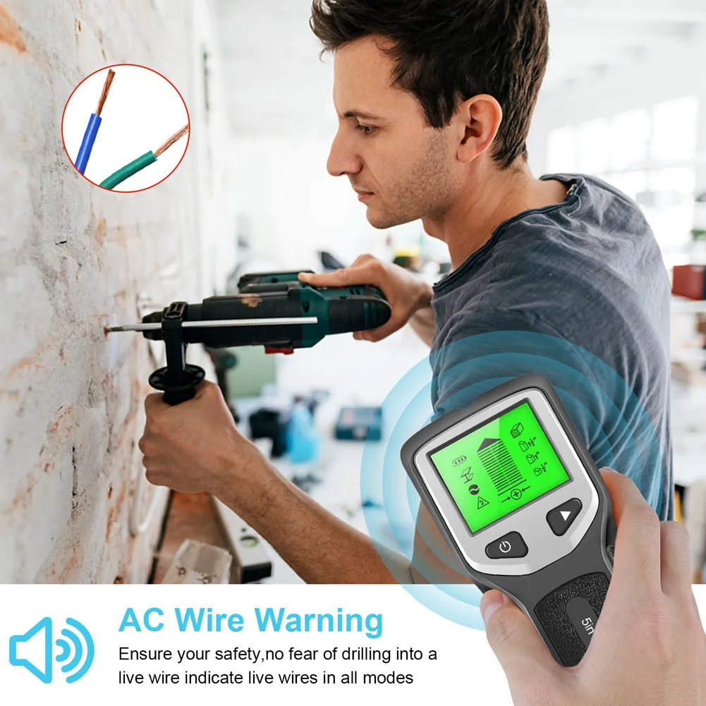Zircon Stud Finder Mecurate 5-in-1 Stud Finder With LCD Display - Wall Scanner For Studs, Metal & AC Wires Detection Multi-mode Stud Sensor