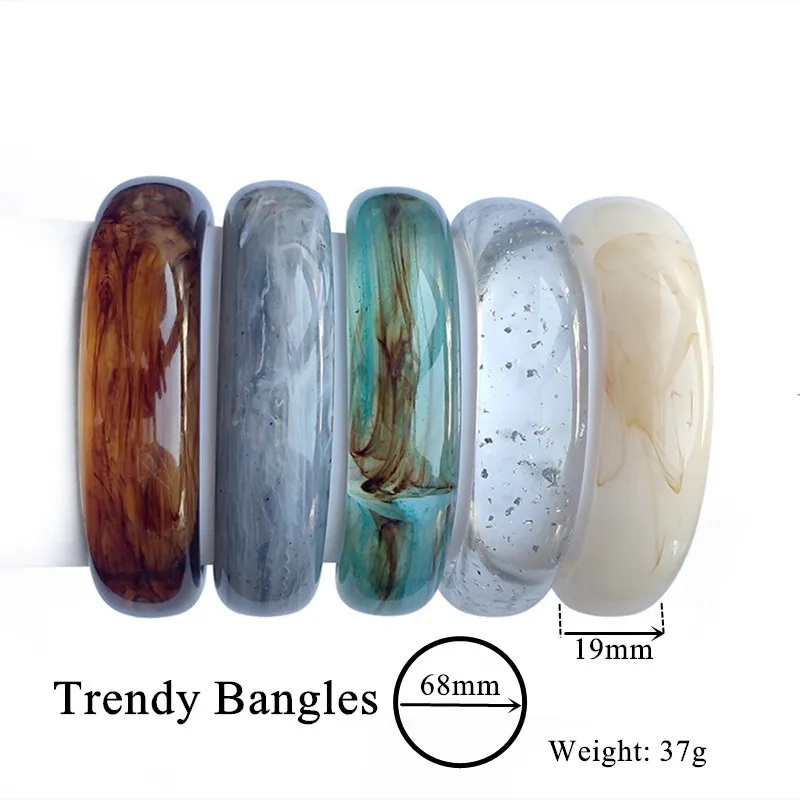 Vintage Chic: Acrylic Resin Bangle Bracelets, Semi