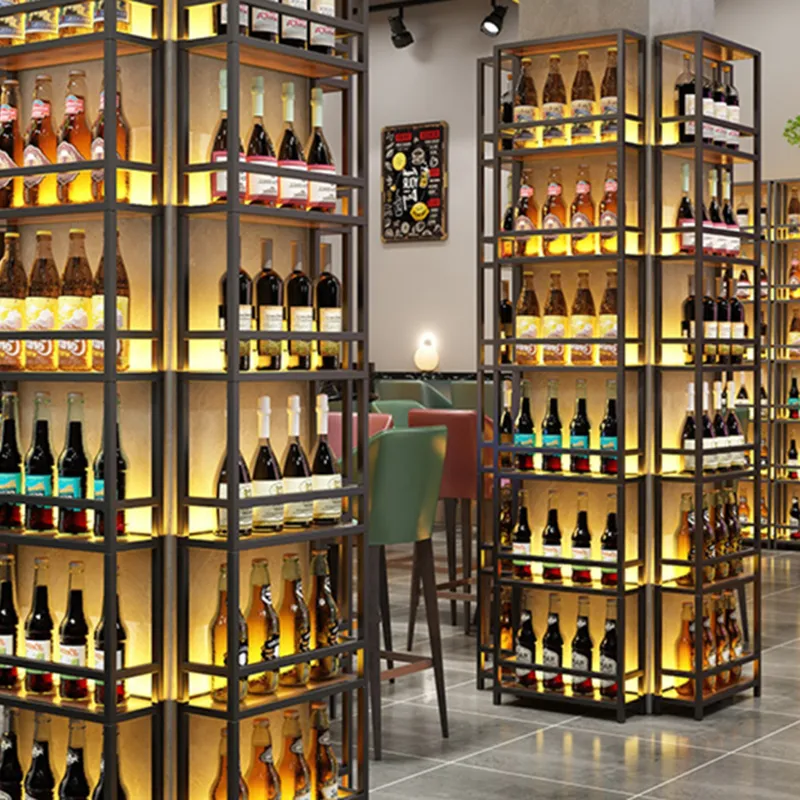 Drinks Cabinet Wine Rack Modern Living Room Display Shelf