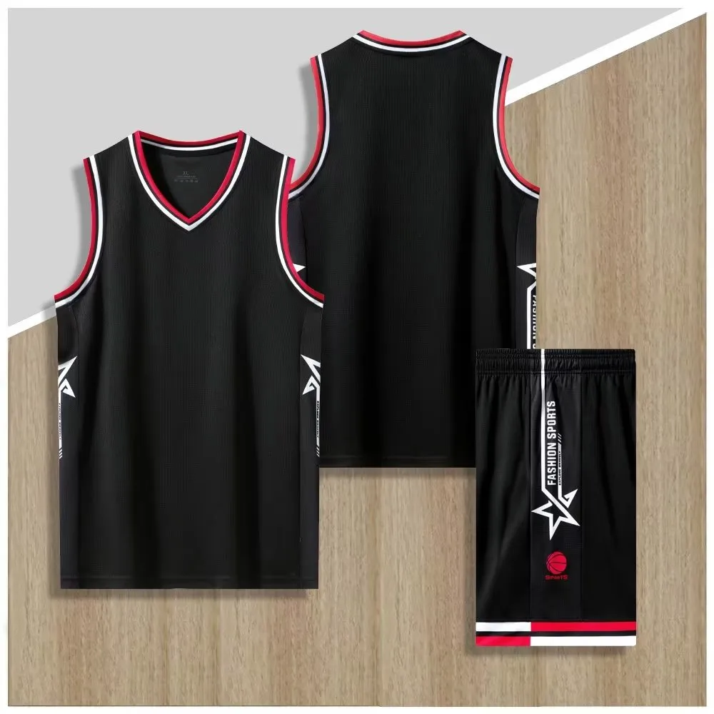 Black Plain Basketball Jersey Blank Basketball Uniforms