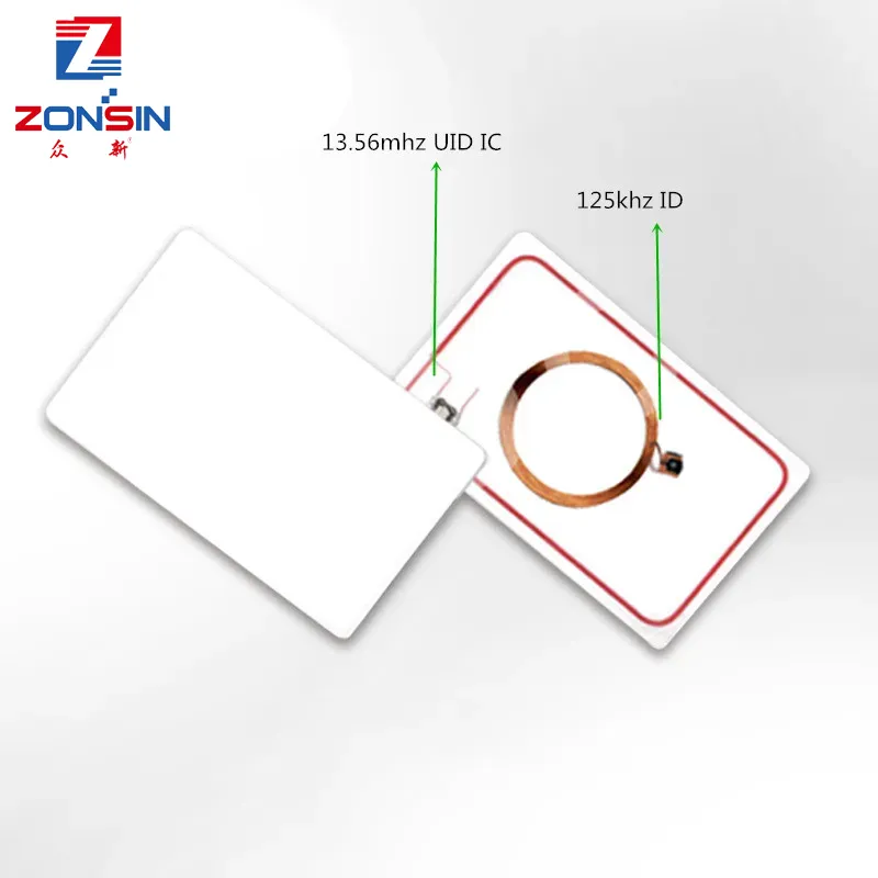 Dual Chip Frequency Rewritable Composite RFID Key Cards 125 kHz T5577 ...
