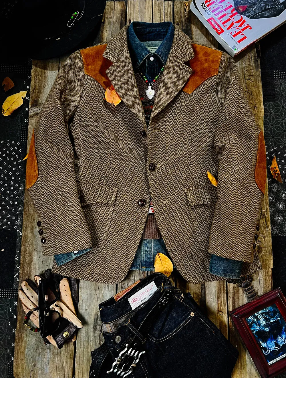 Vintage American Style Mens Herringbone Tweed Blazer Semi Formal Suit Vintage Jackets From Ddmyearth 176.62 DHgate.Com