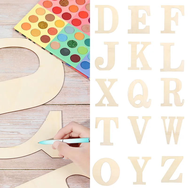White Unfinished Wood Letters, 4 Inch Wooden Letters For Crafts, Alphabet Marquee Letters For Wedding Birthday Party Wall Decor (Letter T - View #10