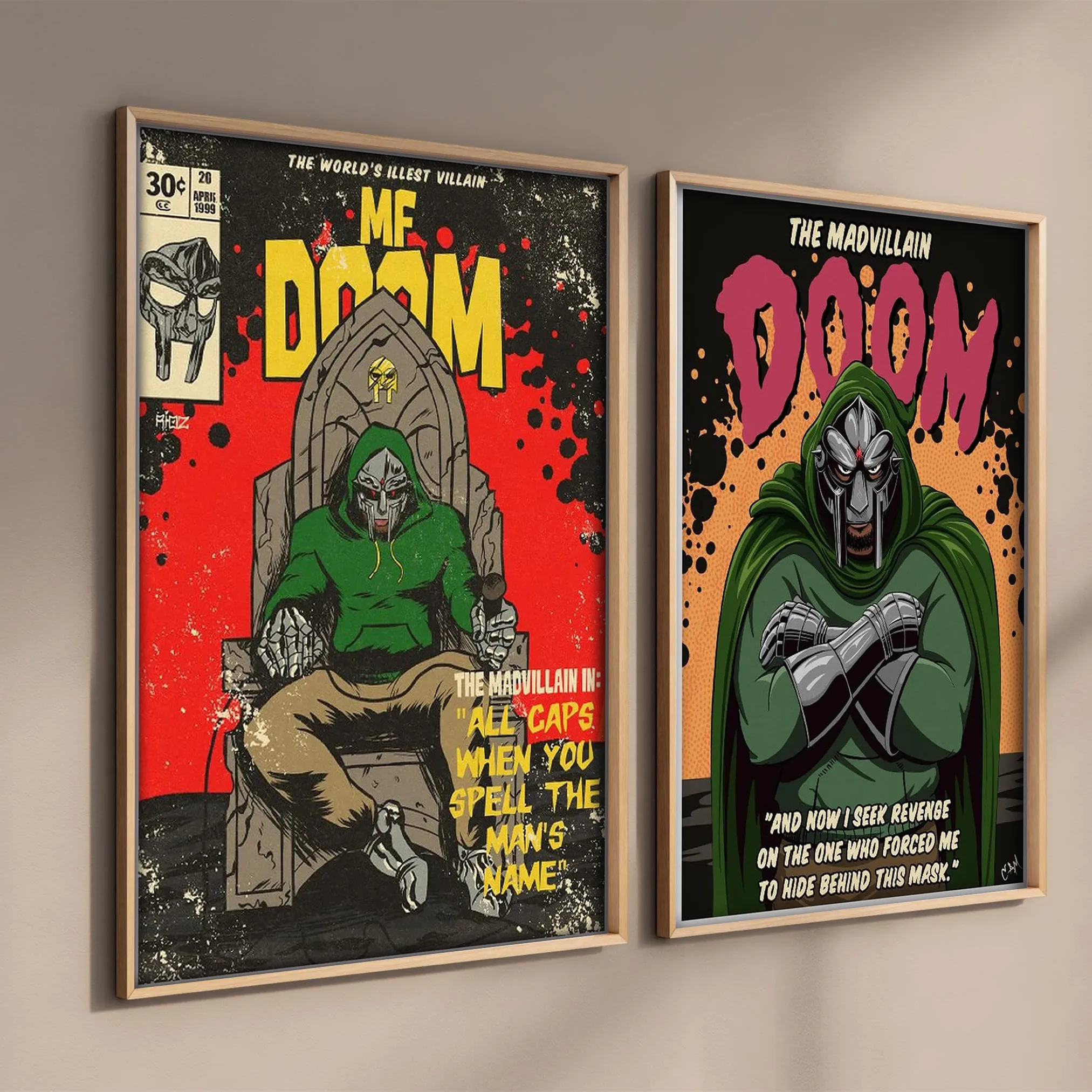 MF Doom Canvas Print Poster Vertical Rectangle Waterproof Ink