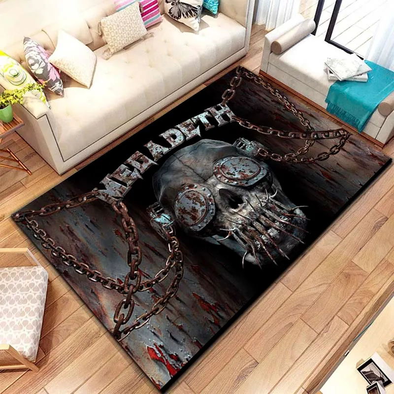 Metal Door Mat Patterned Area Rug For Living Room, Soft