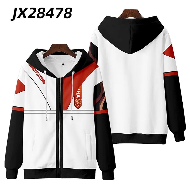 Sweat à Capuche Genshin Impact Kaedehara Kazuha – Pull 3D Unisexe Anime Cosplay Manga Confortable