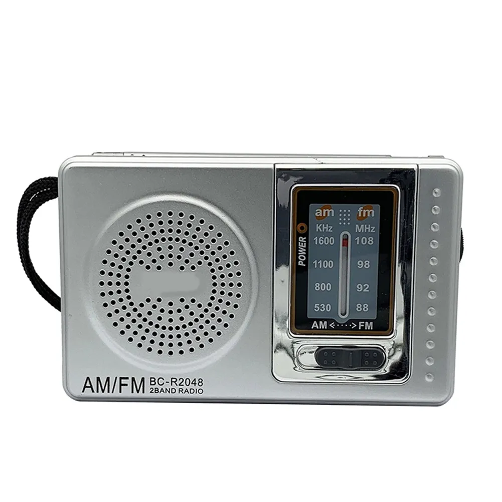 PowerBear Portable Radio | AM/FM, 2AA Battery Operated With Long Range Reception For Indoor, Outdoor & Emergency Use | Radio With Speaker & Headphone Jack (Black