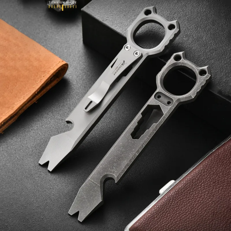 Titanium Tactical Multitool: Unbreakable EDC Keychain for Self