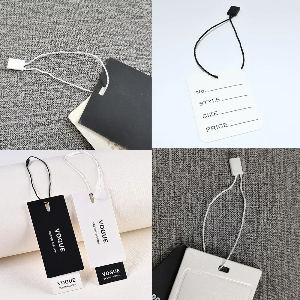 White Hang Tag String – 1000 Pcs Nylon Snap Lock Loops For Price Tags & Labels (7 Inch)