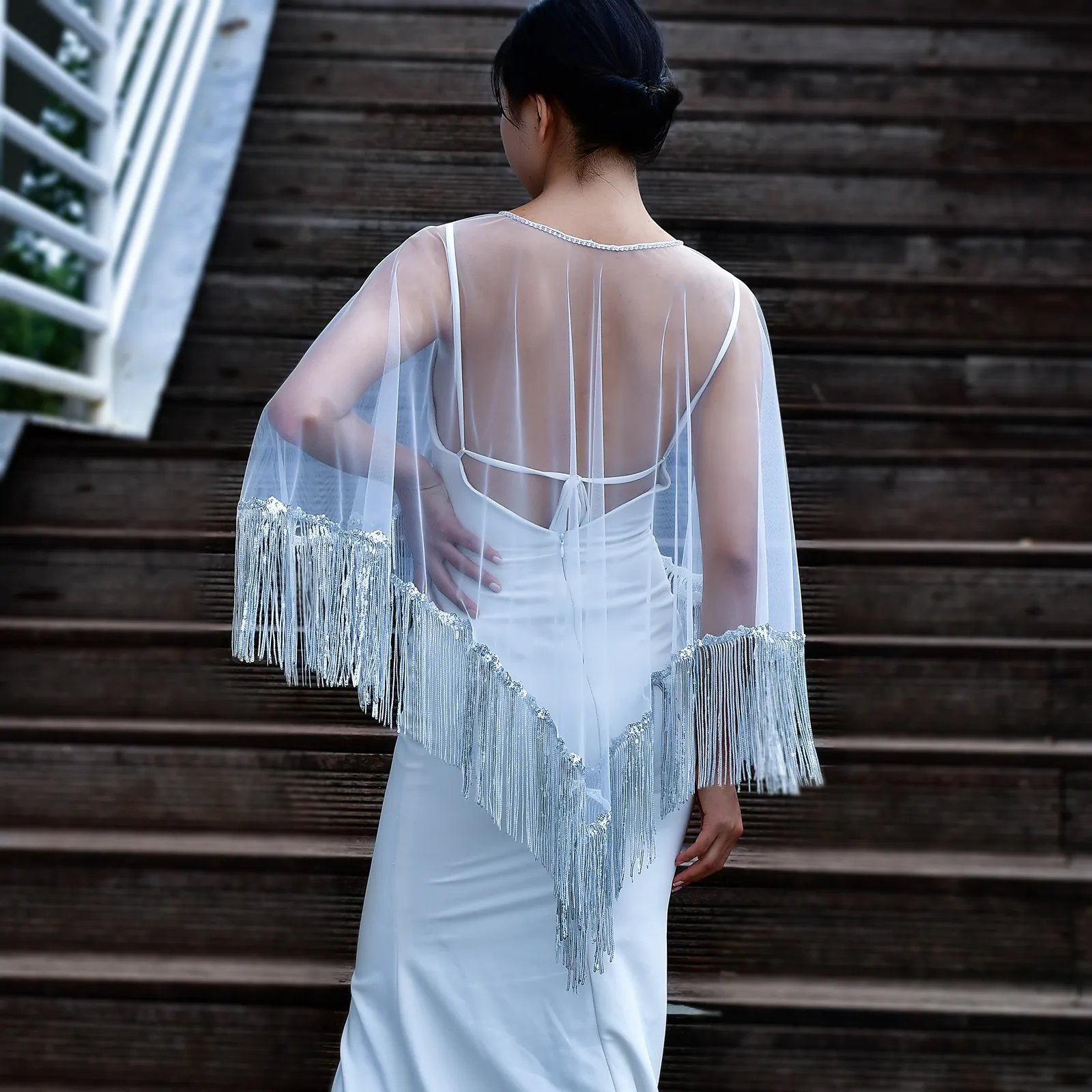 beaded bolero jackets for evening dresses Alex Evenings Empire Waist Glitter Bolero Jacket Dress Black & White / 14