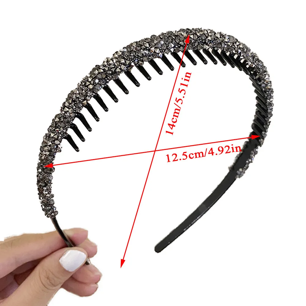 Beaded Mesh Headband with Teeth & Clips, Non-slip Hair Hoop Amazon.com : Hoteam 6 Pcs Headband with Teeth for Women, non  main image 3