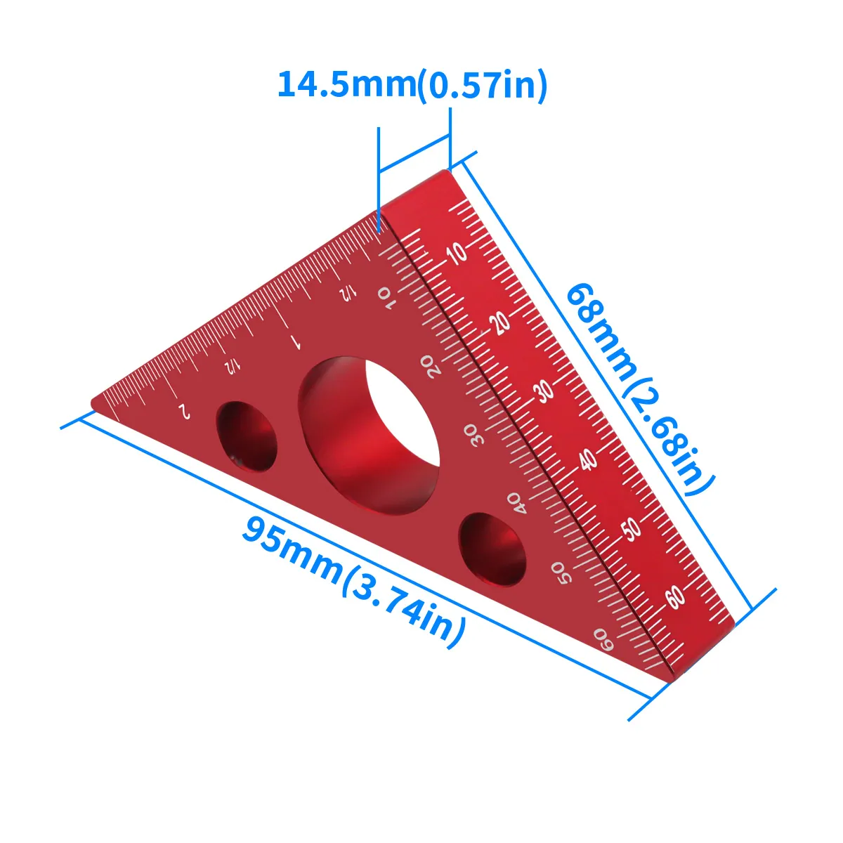 Aluminum Alloy Triangle Ruler – Precision Woodworking Square For Height & Angle Measuring - View #11