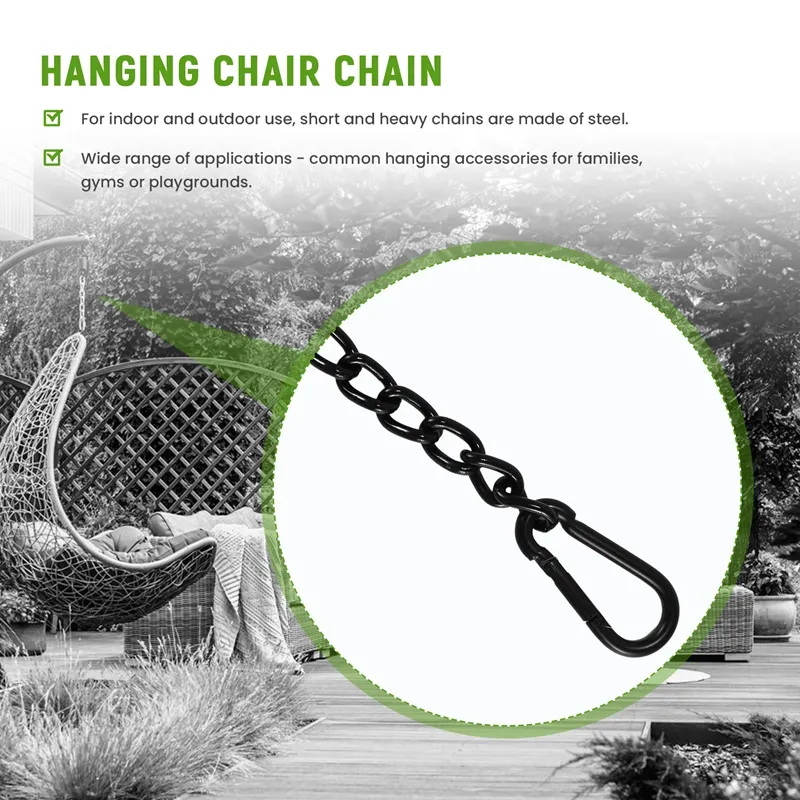 DHgate Premium Heavy Duty Steel Hanging Chair Chain with Carabiners for Porch Swing Hammock Home Garden
