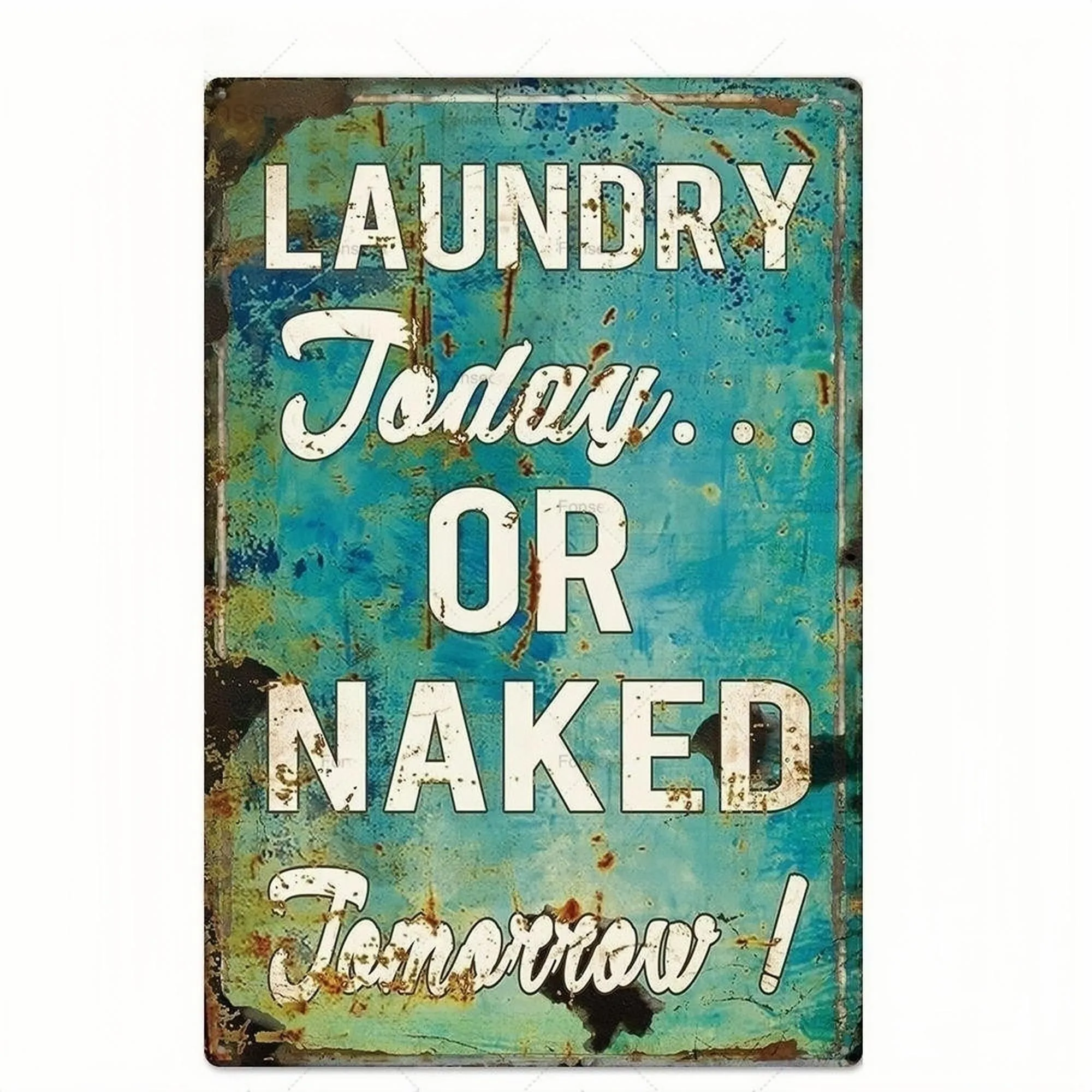 Open 24 Hours Laundry Room Self-Serve, poster da parete in metallo vintage, decorazione per sala da pranzo, ristorante, caffetteria, negozio, 40 x 30 cm