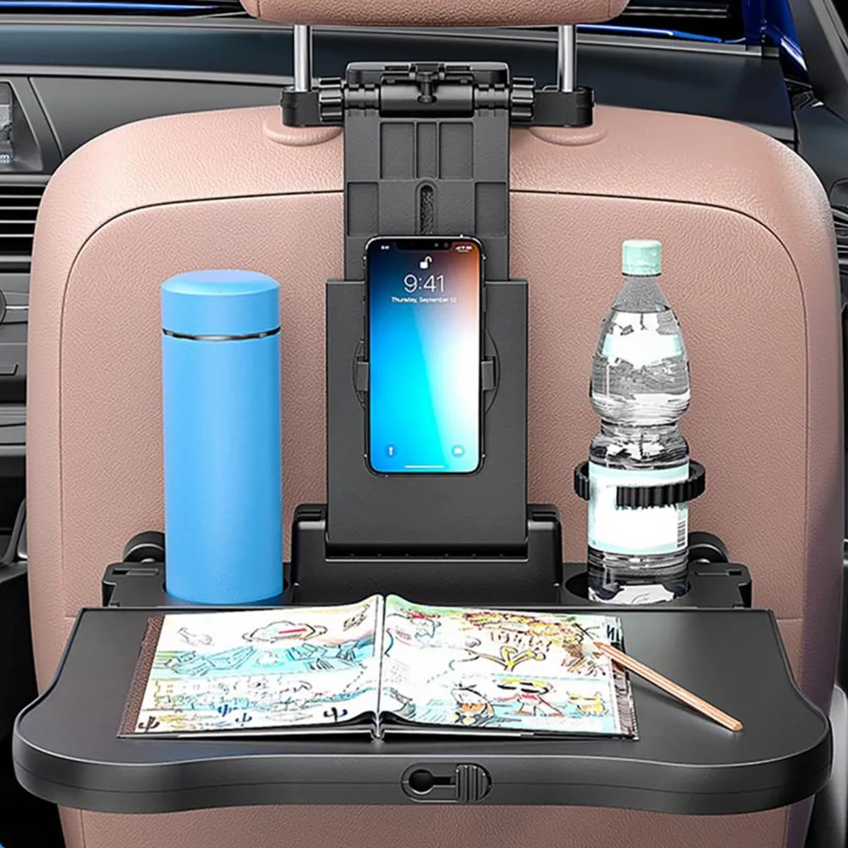 DHgate Foldable Car Backseat Tray Table Laptop Desk Stable Organizer for Eating Working Entertainment Automobiles Motorcycles